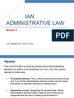 CANADIAN ADMINISTRATIVE LAW MODULE 3 REVIEW