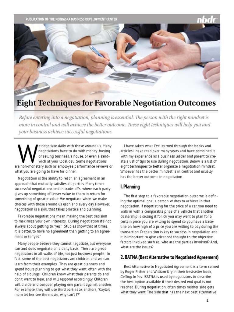 Negotiation Techniques PDF | PDF | Negotiation | Nonverbal Communication