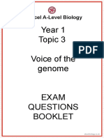 Year 1 Topic 3 Voice of The Genome: Edexcel A-Level Biology