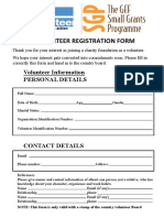Volunteer Registration Form: Volunteer Information Personal Details
