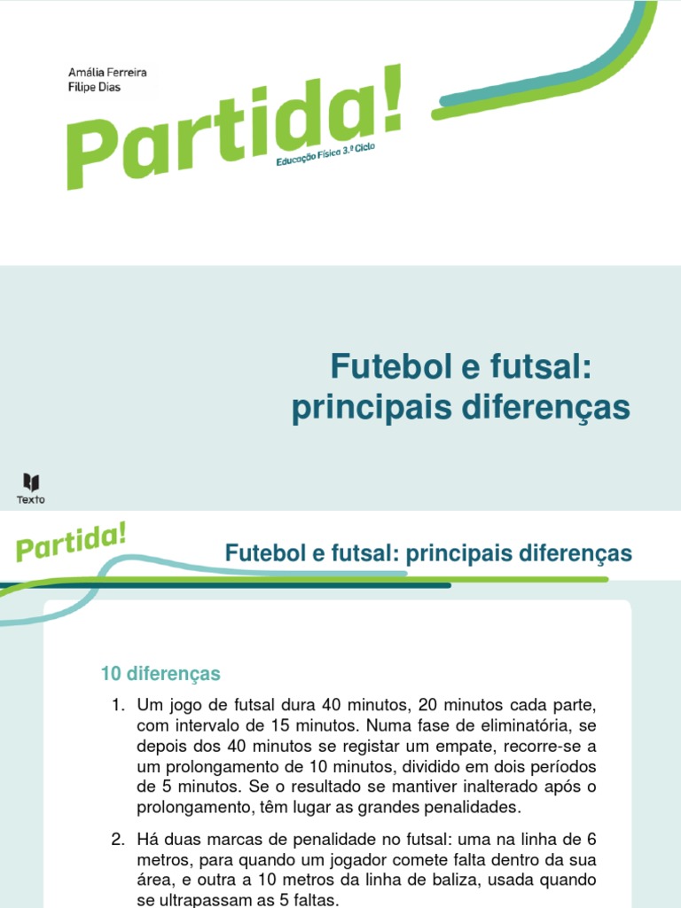 Diferenças entre Futsal e Futebol | PDF