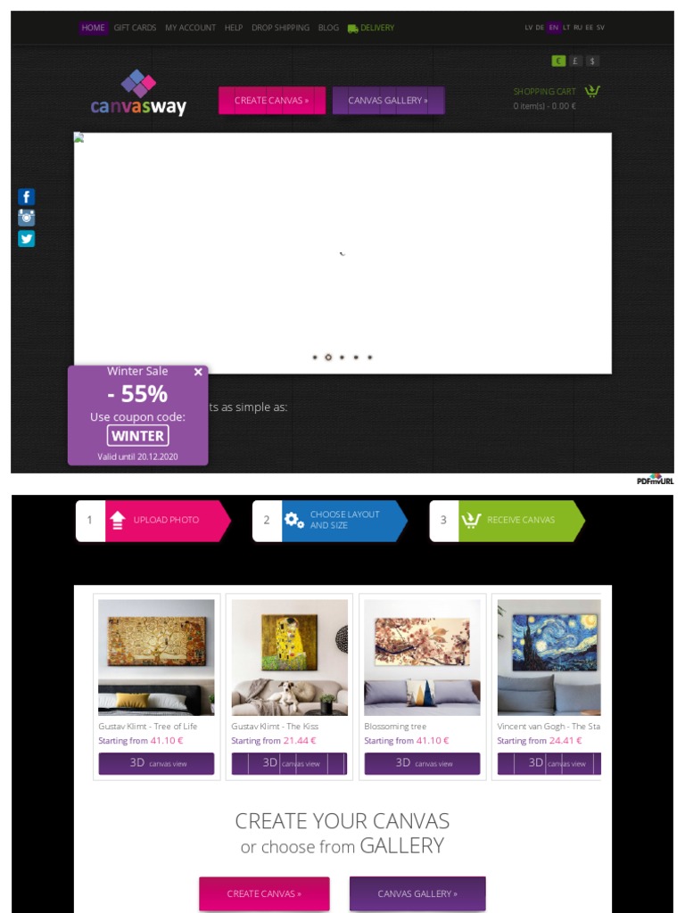 Print On Demand Custom Canvas With PDF