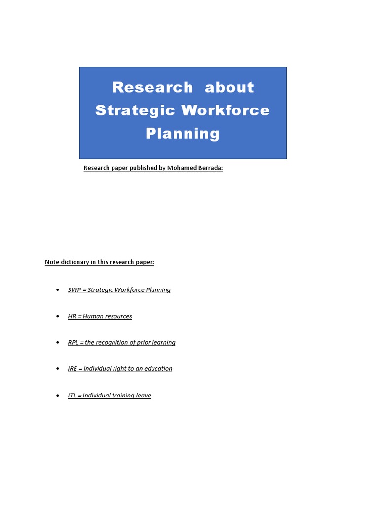 Strategic Workforce Planning Overview | PDF | Employment | Human ...