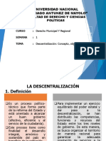 Semana 1. D Municipal y Regional. La Descentralización