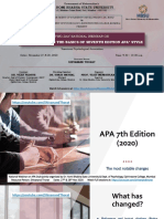 Introduction To The Basics of Seventh Edition Apa Style: Dr. Homi Bhabha State University