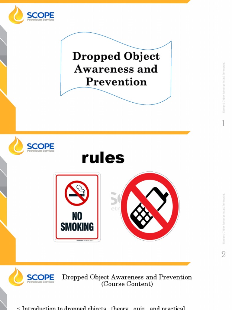 Dropped Object Prevention Training Course | PDF | Safety | Risk