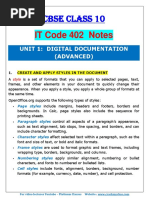 IT Code 402 Notes: CBSE Class 10