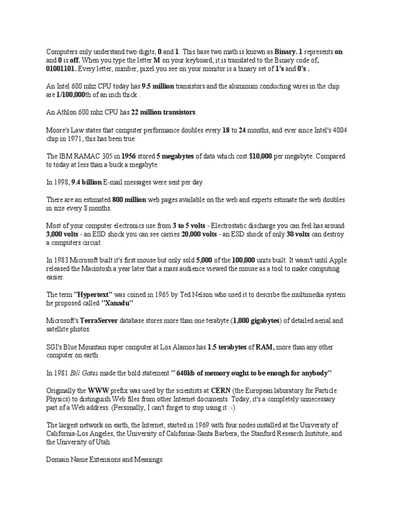 Binary Code and Computer Transistors | PDF | Booting | Internet & Web