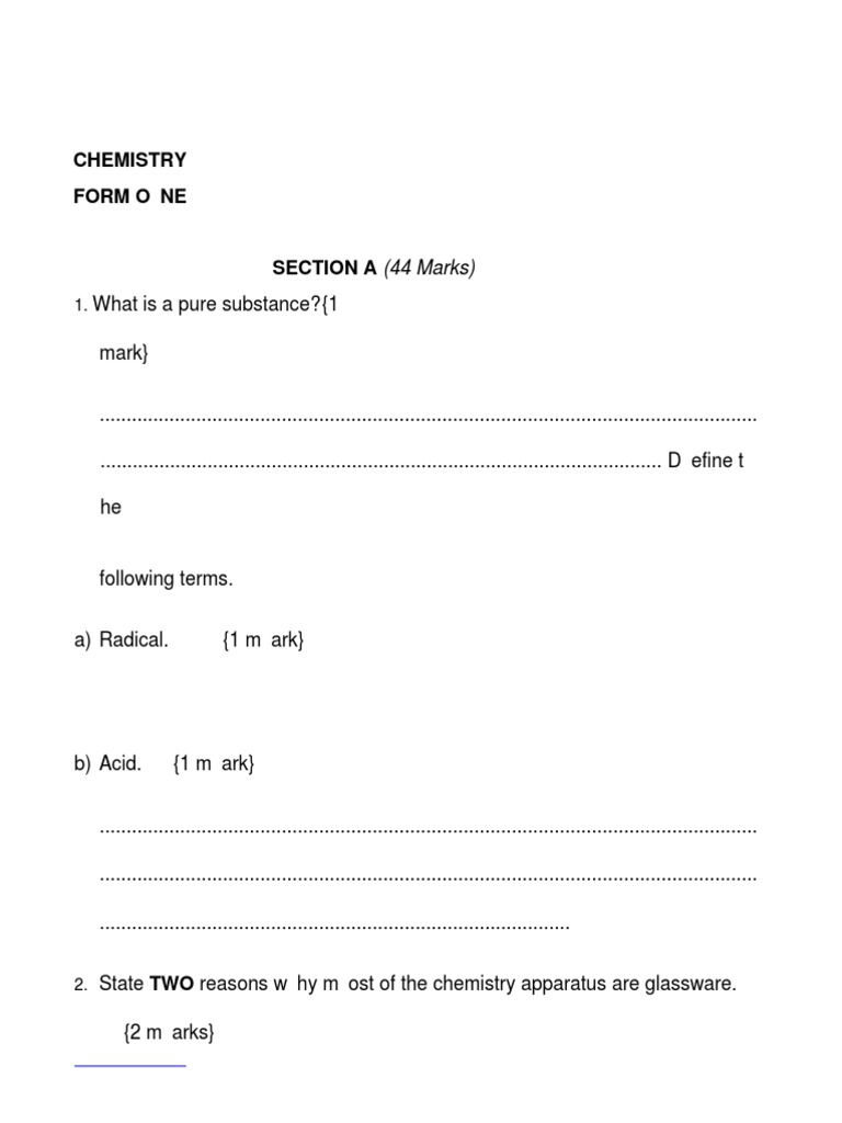 Chemistry Form 1 Revision Booklet 2 | PDF | Distillation | Chemical ...