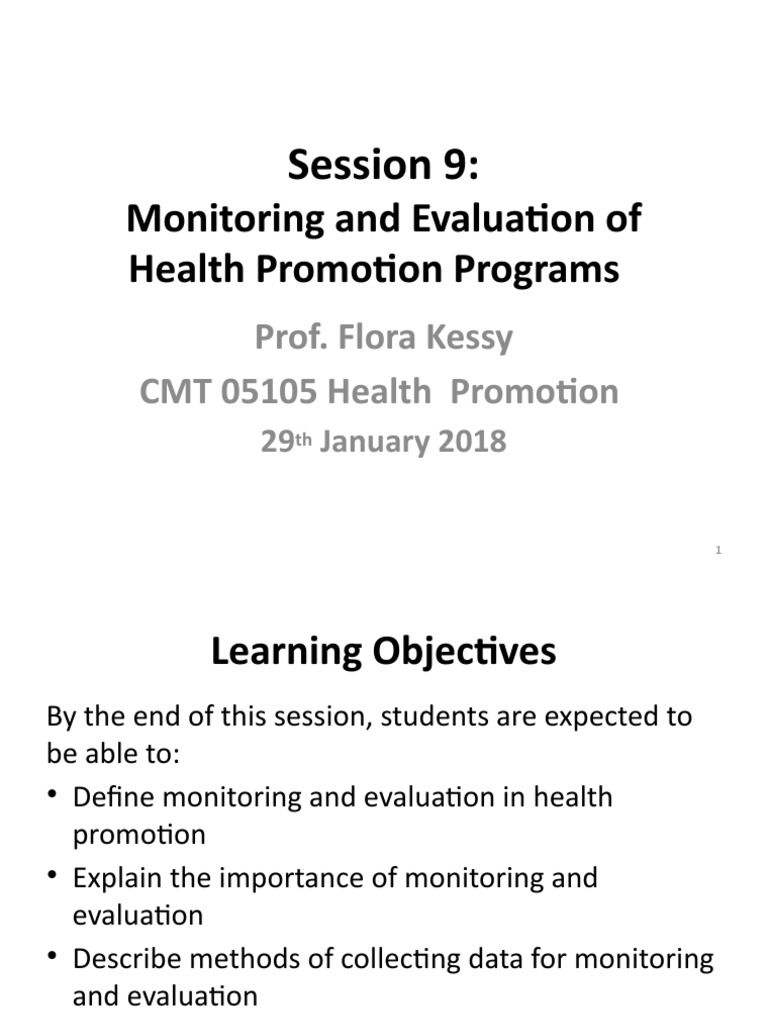 Health Promotion Program Evaluation Guide | PDF | Monitoring And ...