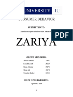 Zariya: Consumer Behavior