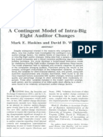 A Contingent Model of Intra-Big Eight Auditor Changes: Mark . Haskins and David D. Williams