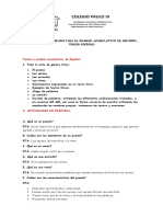 Actividades de Repaso para El Examen Acumulativo de Español-Grado Primero-Tercer Periodo