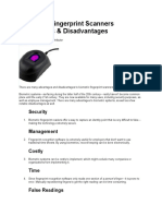 Biometric Fingerprint Scanners Advantages & Disadvantages