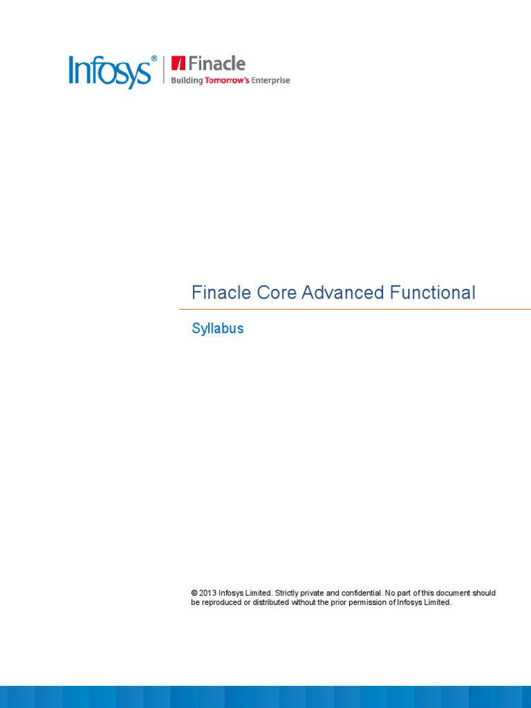Finacle Core Advanced Functional Syllabus PDF | PDF | Syndicated Loan ...
