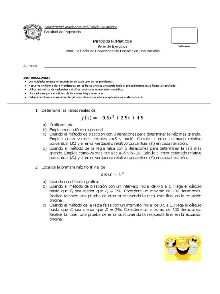 serie-de-ejercicios-metodos-cerrados-biseccion-y-regla-falsa-pdf-pdf