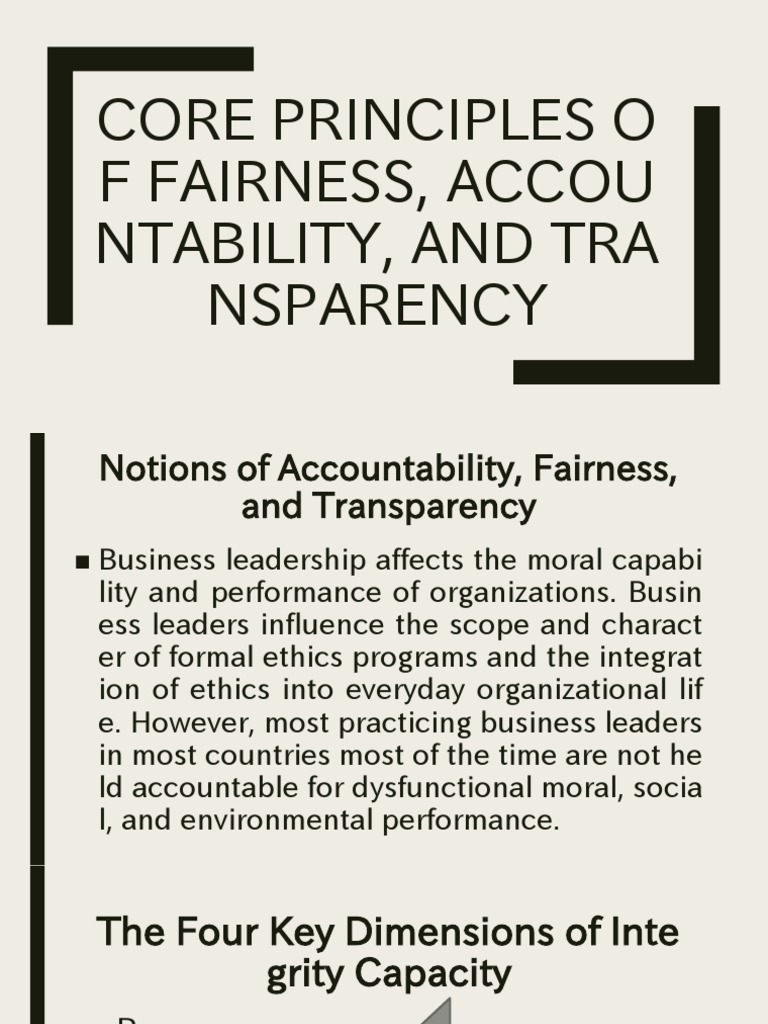 Principles of Accountability and Fairness | PDF | Accountability ...