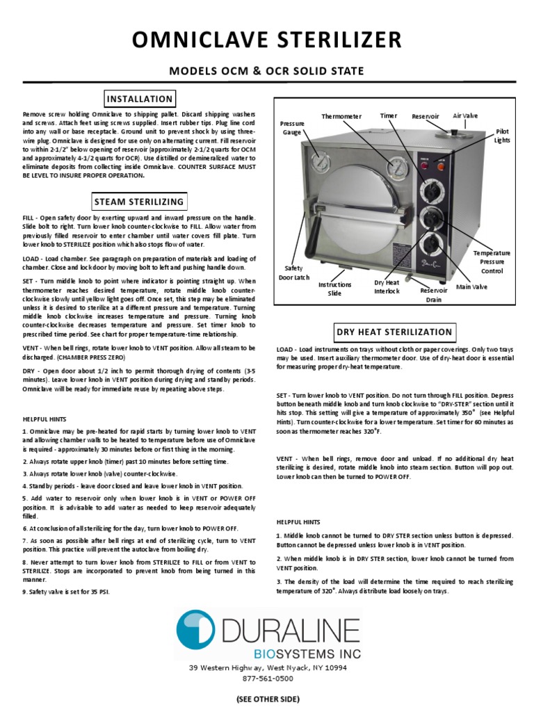 PeltonAnd Crane Omniclave OCM Operators Manual PDF PDF