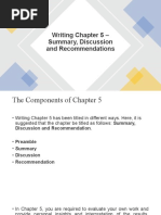 Writing Chapter 5 - Summary, Discussion and