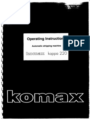 Kappa 220 Operators Manual | PDF