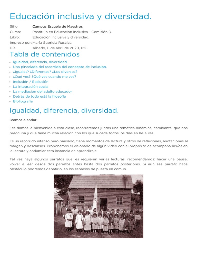 Inclusión y Diversidad Educativa | PDF | Inclusión (Educación ...