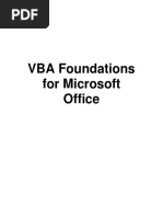 VBA Foundations For Microsoft Office