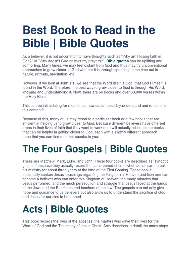 Best Bible Books for Spiritual Growth | PDF | Gospel Of John | New ...