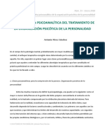 Antonio Pérez Sánchez. Perspectiva Psicoanalítica Del Tratamiento de La Organización Psicótica de La Personalidad