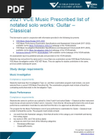 2021 VCE Music Prescribed List of Notated Solo Works: Guitar - Classical