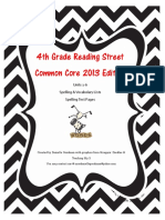 4th Grade Reading Street Common Core 2013 Edition: Units 1-6 Spelling & Vocabulary Lists Spelling Test Pages