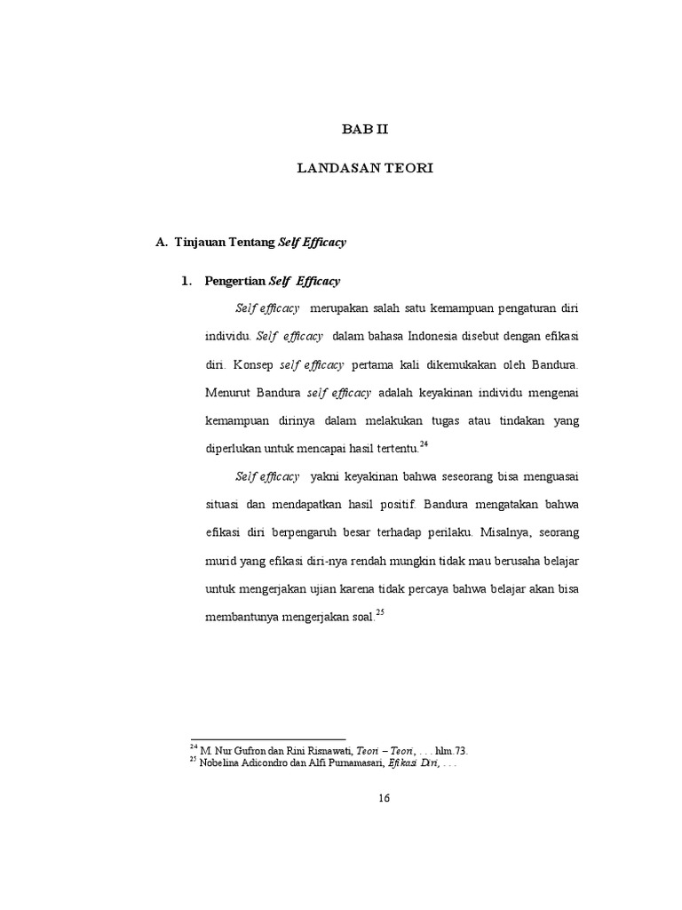 Memahami Self Efficacy dan Pengaruhnya | PDF