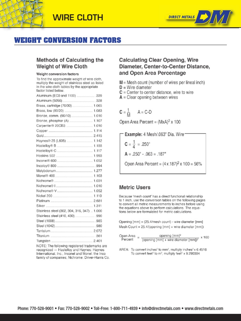 Weight Conversion Factors | PDF | Technology & Engineering