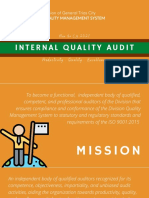 Division of General Trias City INTERNAL QUALITY AUDIT Plan for CY 2021