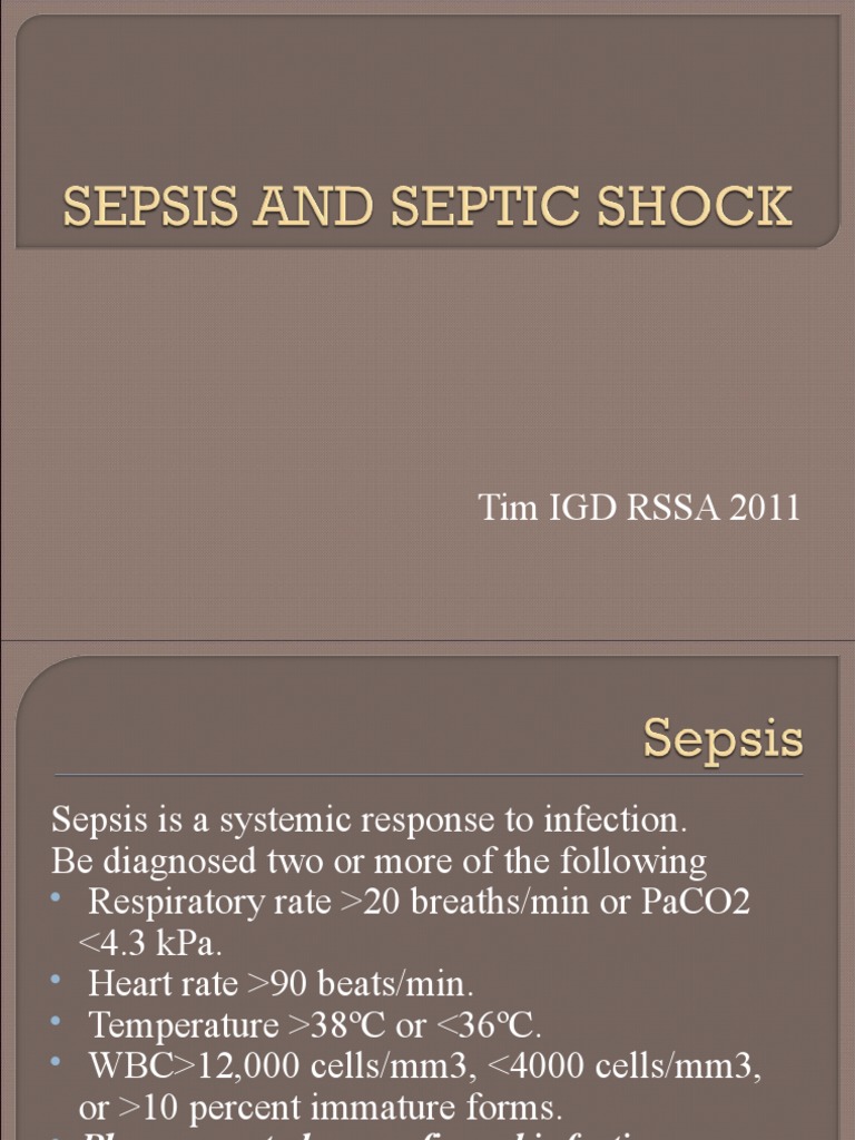 Sepsis and Septic Shock Overview | PDF | Sepsis | Shock (Circulatory)