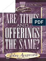 John Avanzini - Are Tithes and Offerings The Same