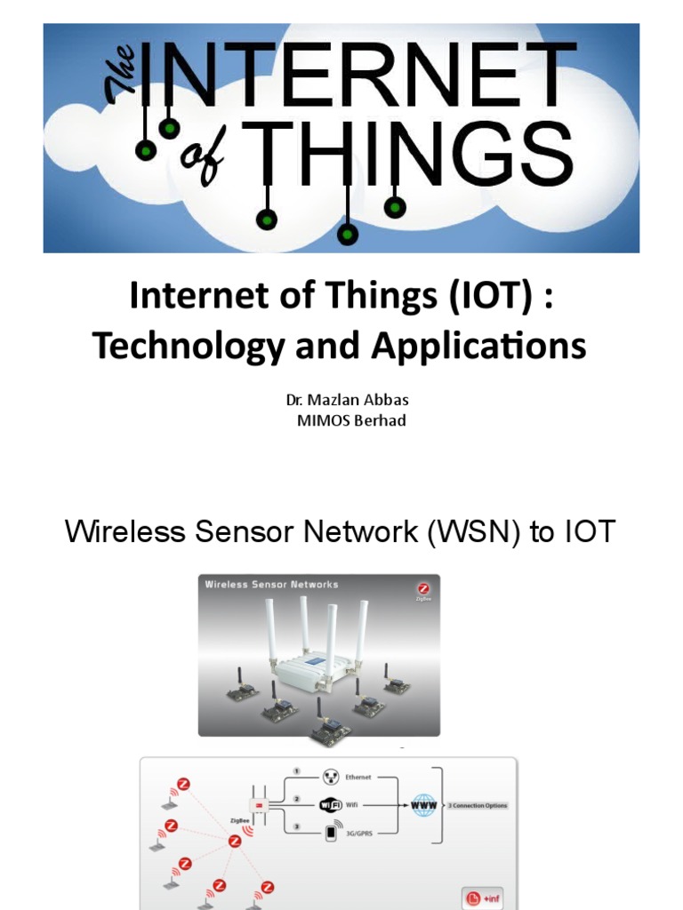 Internet of Things (IOT) : Technology and Applications: Dr. Mazlan ...