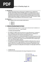 Week 6, 7 & 8: Methods of Handling Supply Air