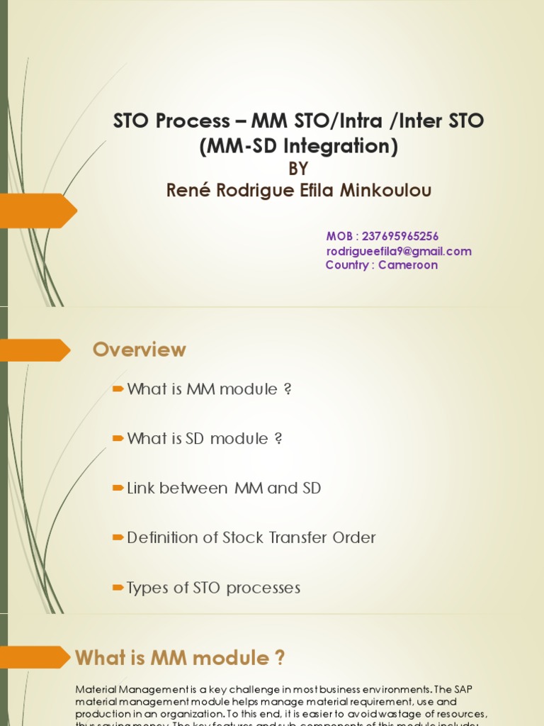 SAP STO Process Overview: MM-SD Integration | PDF