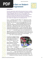 Subject-Verb Agreement Quiz