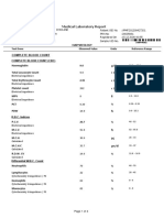 Medical Laboratory Report: Haemoglobin Total Leucocyte Count Total Erythrocyte Count Platelet Count MPV PCT PDW