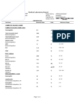 Medical Laboratory Report: Haemoglobin Total Leucocyte Count Total Erythrocyte Count Platelet Count MPV PCT PDW