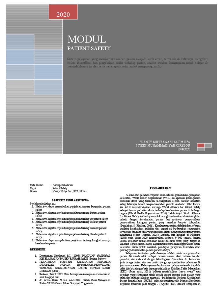 Modul Patient Safety | PDF
