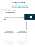 Worksheet For Morgan - Carter Laboratory #25 "Animal Development"