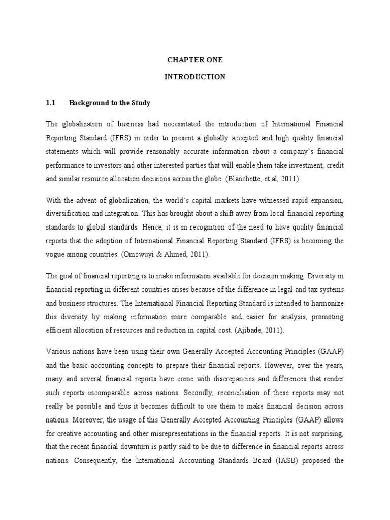 Adoption of International Financial Reporting Standards and Performance