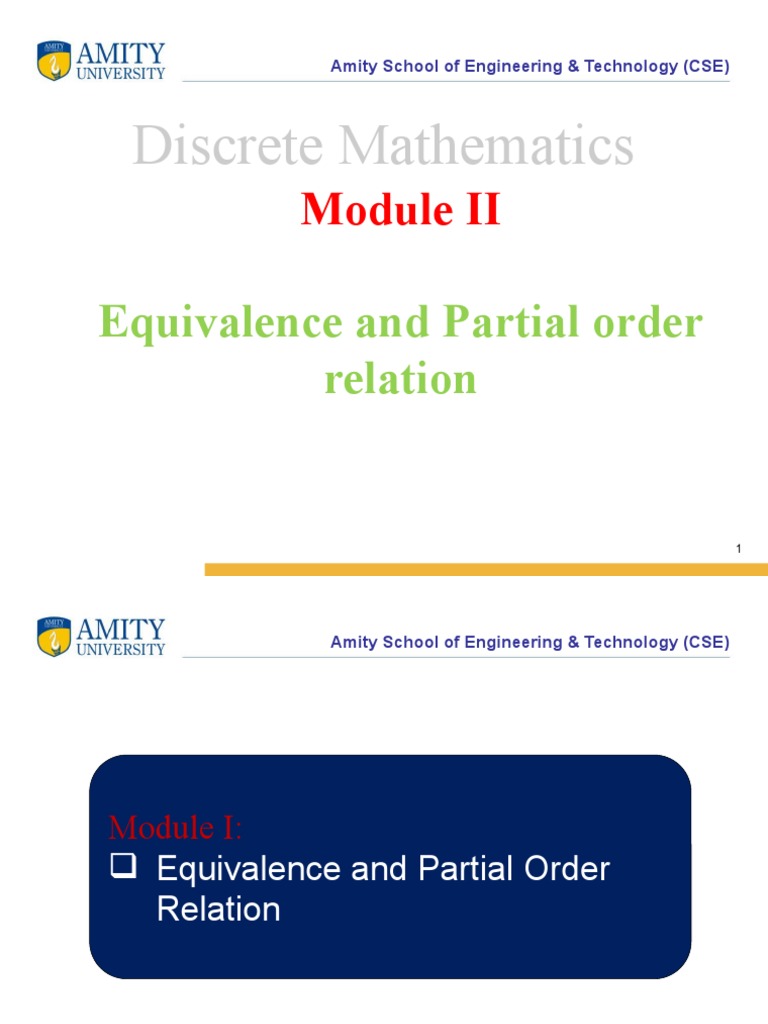 DMS - Mod-2 - L4 - Equvalence and Partial Order Relation | PDF ...