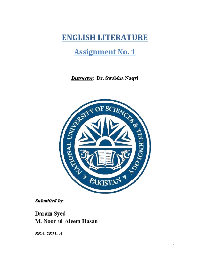 english literature assignment pdf