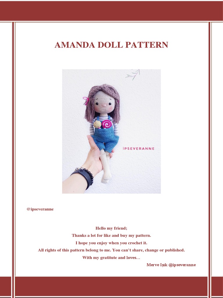 Ipseveranne - Amanda Doll | PDF | Crochet | Yarn