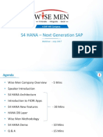 S4 HANA - Next Generation SAP: Webinar - July 2017