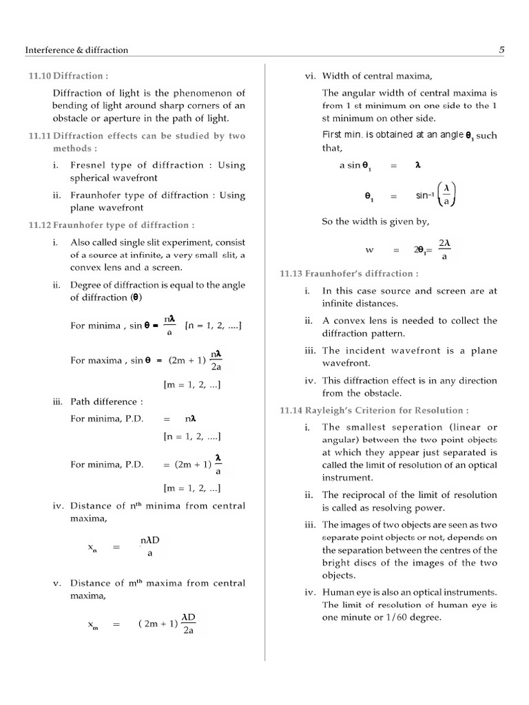 Interference & Diffraction-5 | PDF