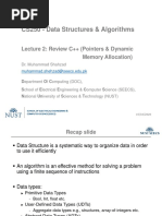 CS250 - Data Structures & Algorithms: Lecture 2: Review C++ (Pointers & Dynamic Memory Allocation)